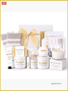 13 Piece Spa Gift Set Bath Bombs Candles Self Care Kit for Women